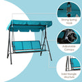 kozyard outdoor patio swing features, strong spring hook, adjustable canopy and solid triangle structure for durable use
