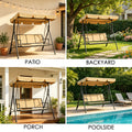 kozyard outdoor patio swing sustainable solution, replaceable canopy top, durable steel frame, replacement parts available in USA
