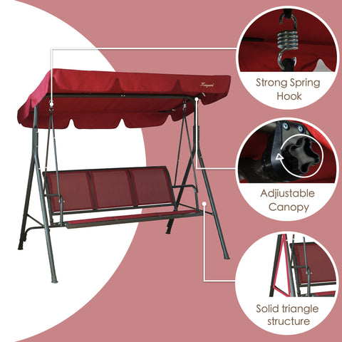 kozyard patio swing chair premium textilene fabric, breathable quick-dry UV-resistant mesh for all-weather outdoor use
