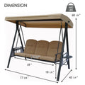 kozyard 3-seat outdoor patio swing chair dimensions, heavy-duty steel frame porch swing with adjustable canopy, supports up to 660 lbs
