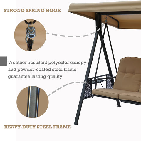 Kozyard 3 Person Outdoor Duluxe Patio Swing with Thick Comfortable Cushion