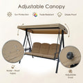 kozyard outdoor swing chair adjustable canopy, patio swing with sun protection, fade-resistant, drizzle-proof, waterproof fabric with adjustable knob
