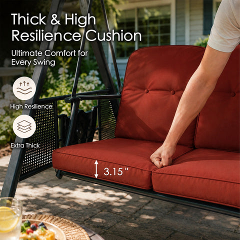 kozyard outdoor swing chair adjustable canopy, patio swing with sun protection, fade-resistant, drizzle-proof, waterproof fabric with adjustable knob
