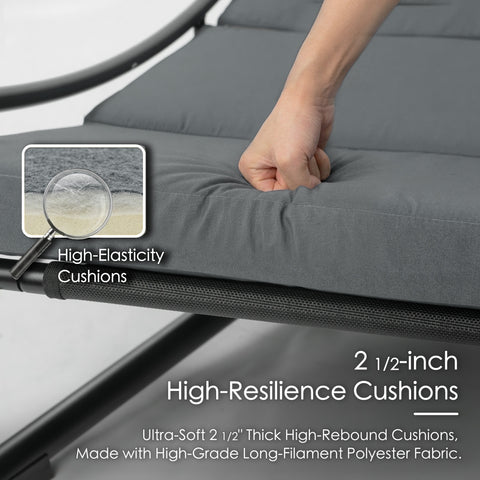 kozyard swing bed high-resilience cushions, 2 1/2-inch thick ultra-soft fabric padding, high-grade polyester cushions for outdoor patio swing bed
