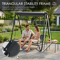 kozyard swing bed triangular stability frame, breathable textilene seat surface, heavy-duty metal structure for superior stability outdoor patio swing bed

