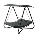 kozyard outdoor swing bed with canopy, 2-in-1 convertible patio swing chair, heavy-duty metal frame with textilene seat and high-resilience cushions, 620 lbs capacity for backyard relaxation
