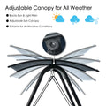 kozyard swing bed safe design, lockable carabiners anti-collision chains, headrest pillows for comfortable and secure outdoor patio swing bed lounging
