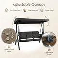 kozyard outdoor swing chair adjustable canopy, patio swing with sun protection, fade-resistant, drizzle-proof and waterproof fabric, easy angle adjustment via knob
