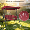 kozyard outdoor swing chair premium fabric, 3-seat patio swing with breathable, quick-drying, UV-resistant Textilene fabric for comfortable backyard lounging
