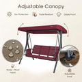 kozyard outdoor swing chair adjustable canopy, patio swing with sun protection, fade-resistant, drizzle-proof and waterproof fabric, easy angle adjustment via knob

