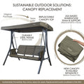 kozyard outdoor swing chair usage scenarios, 3-seat patio swing suitable for patio, backyard, porch, poolside relaxation
