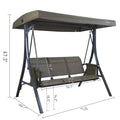 Kozyard 3-Seater Outdoor Swing with Tilt Canopy, Durable Steel Frame, Thick Padded Fabric Seats, Patio Glider Swing for Family Use in Garden, Backyard, Deck
