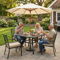 kozyard Square Outdoor Patio Dining Table, 4-Seat Capacity, Black Metal Frame, Gray Wood-Look Tabletop, Ideal for Backyard Al Fresco Meals
