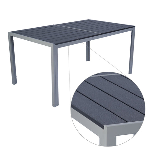 Kozyard Coolmen Outdoor Patio Dining Table with Powder-Coated Frame and Wood Like Laminate Table Top (3 Colors)