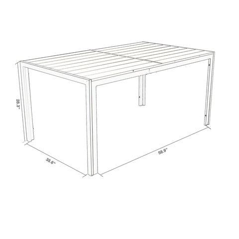 Kozyard Coolmen Outdoor Patio Dining Table with Powder-Coated Frame and Wood Like Laminate Table Top (3 Colors)