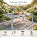 kozyard 35.6" x 58.9" Steel Slat Patio Table, Weather Resistant, E-Coating, Durable & Sturdy, Easy to Clean, Low-Maintenance
