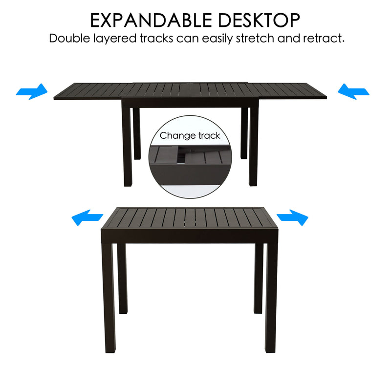 Kozyard Villa Outdoor Patio Dining Table Set -Expandable Dining Table
