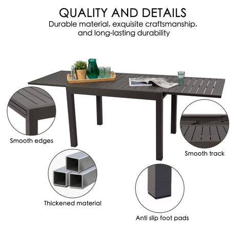 Kozyard Villa Outdoor Patio Dining Table Set -Expandable Dining Table