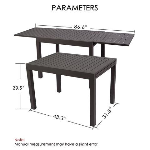Kozyard Villa Outdoor Patio Dining Table Set -Expandable Dining Table