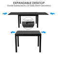 kozyard expandable patio dining table, double track drawer-style expandable design, aluminum alloy frame, retractable outdoor table for patio garden, adjustable length dining table for outdoor use
