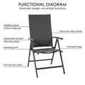 kozyard patio folding chair, aluminum alloy frame with textilene fabric and cotton interlayer, adjustable armrest, triangular legs with anti-slip pads, outdoor dining chair for patio garden backyard
