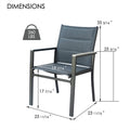 kozyard patio dining chair dimensions, 260 lbs weight capacity padded outdoor chair, aluminum frame for patio dining set
