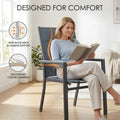 kozyard ergonomic patio dining chair, high back lumbar support curved armrests, comfortable outdoor chair for patio, garden
