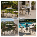 kozyard outdoor bar height table, patio pub table with marble-look tabletop, metal frame and 2-tier storage, great for couple outdoor drinks and gatherings (chairs not included)
