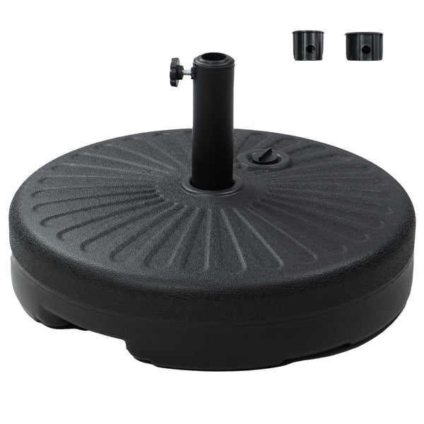 Kozyard Adjustable Universal Round Umbrella Base Fits 32mm/38mm/48mm Poles Holds up to 110LB with Water Include Base