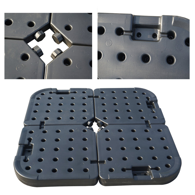 Components of Outdoor Umbrella Base
A dark gray, multi - piece outdoor umbrella base with multiple holes, shown in different views highlighting its connection and assembly features. Keywords: outdoor umbrella base, base components