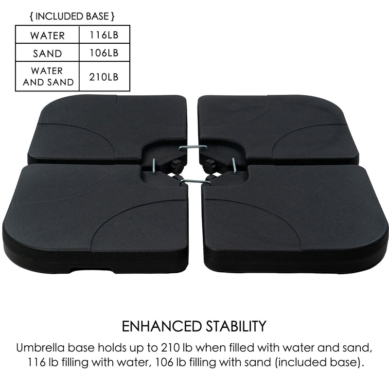 Kozyard Outdoor Large Umbrella Base/Stand Heavy Duty Universal Design for Weighted Commercial or Residential Patio & Deck Big Mobile Sun Shade