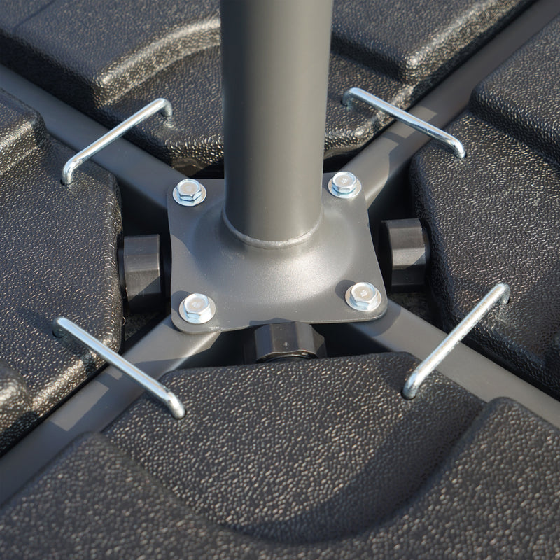 Kozyard Patio Umbrella Base Water & Sand Filled Square 40"x40"  Holds up to 210LB Water & Sand