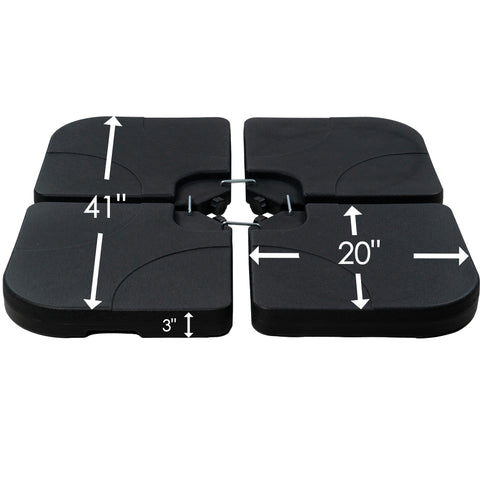 Kozyard Patio Umbrella Base Water & Sand Filled Square 41"x41"  Holds up to 210LB Water & Sand