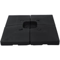 Kozyard Outdoor 4-Piece Umbrella Base: Black Heavy-Duty Plastic Construction, engineered for optimal patio & poolside umbrella stability. Perfect for securing cantilever umbrellas in backyards, decks, and outdoor living spaces, enhancing outdoor shade setup durability.
