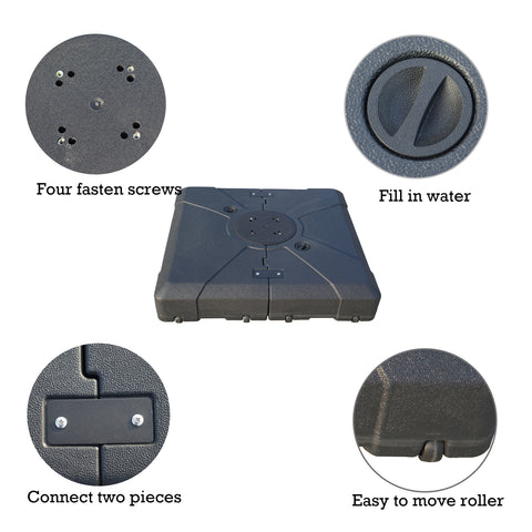 Kozyard Heavy Duty Patio Umbrella Stand Outdoor Base Square 32.7”x32.7“