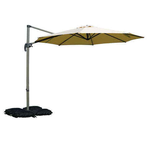 Kozyard 10' Offset Cantilever Hanging Patio Umbrella Large Market Style for Outdoor Balcony (3 Color Options)