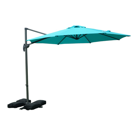 Kozyard 10' Offset Cantilever Hanging Patio Umbrella Large Market Style for Outdoor Balcony (3 Color Options)