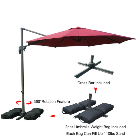 crossbar weight base for offset patio umbrella Kozyard 10' Cantilever Hanging Large Market Style Outdoor Balcony (3 Color Options) Burgundy Bike Type:Road Bike Thru Axle TUMI - Alpha Bravo حقيبه Max Capacity with Water/Sand