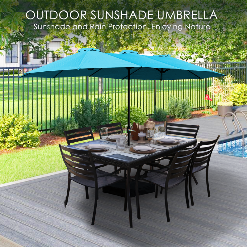Kozyard Butterfly 15' Outdoor Patio Double-Sided Aluminum Umbrella Crank Base