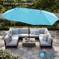 Kozyard Extra Large Patio Umbrella – Max Coverage Double Canopy for Poolside Patio Areas, Heavy-Duty Metal Frame & Water-Resistant Fabric, Premium Outdoor Shade for Large Furniture Sets

