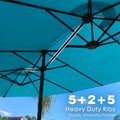 Kozyard Heavy Duty Patio Umbrella – Reinforced 5+2+5 Rib Metal Frame, Sturdy Double Canopy Structure, Durable Weather-Resistant Fabric, High-Strength Outdoor Shade for Windy Conditions
