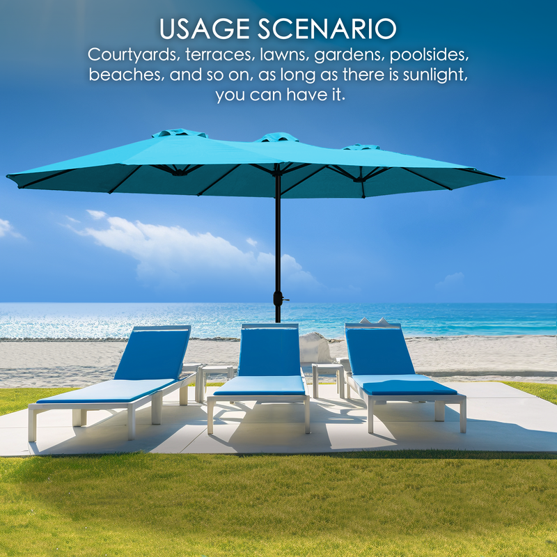 Kozyard Butterfly 15' Outdoor Patio Double-Sided Aluminum Umbrella Crank Base