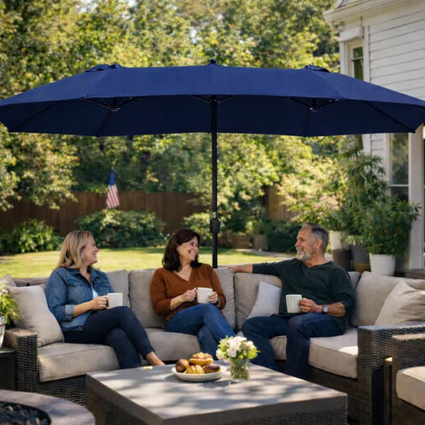 Kozyard Butterfly 15' Outdoor Patio Double-Sided Aluminum Umbrella Crank Base – Kozyard LLC Kozyard Butterfly 15' Outdoor Patio Double-Sided Aluminum Umbrella Crank Base – Kozyard LLC