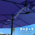 Kozyard Heavy Duty Patio Umbrella – Reinforced 5+2+5 Rib Metal Frame, Sturdy Double Canopy Structure, Durable Weather-Resistant Fabric, High-Strength Outdoor Shade for Windy Conditions
