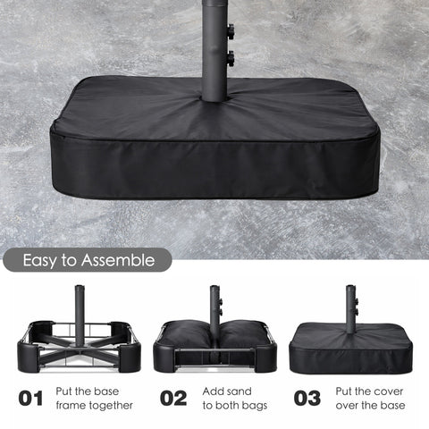 Kozyard Patio Umbrella Base – Easy Assemble Sand-Fillable Design, Durable Nylon Cover & Sturdy Metal Frame, Secure Weight Base for Large Double Patio Umbrellas
