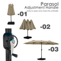 Kozyard Patio Umbrella – Easy-Use Adjustment Handle for Quick Open/Close, Compact Foldable Design, Durable Metal Frame & Weather-Resistant Canopy Fabric, User-Friendly Outdoor Shade
