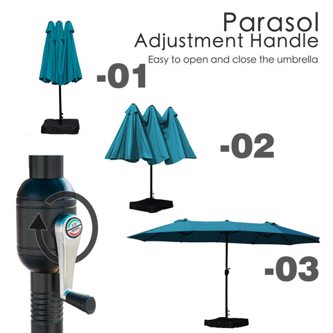 Kozyard Patio Umbrella – Easy-Use Adjustment Handle for Quick Open/Close, Compact Foldable Design, Durable Metal Frame & Weather-Resistant Canopy Fabric, User-Friendly Outdoor Shade
