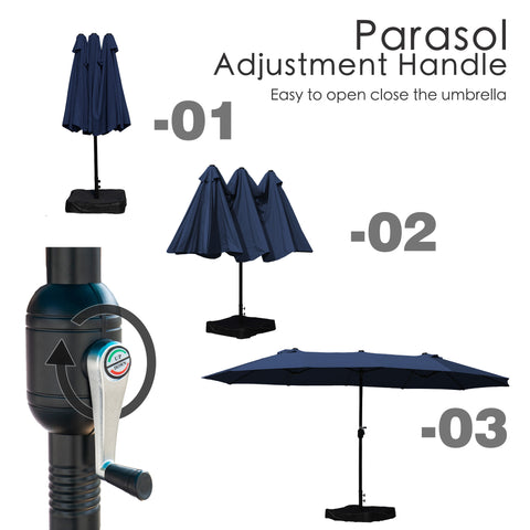 arden paradise patio umbrella Kozyard 15 FT Rectangular Double-Sided Patio Umbrella with Solar Light – Kozyard LLC