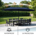 Kozyard Waterproof Patio Umbrella – UV Protection & Water-Resistant Canopy Fabric, Sturdy Metal Frame Double Canopy, All-Weather Outdoor Shade for Patio Dining & Poolside Areas
