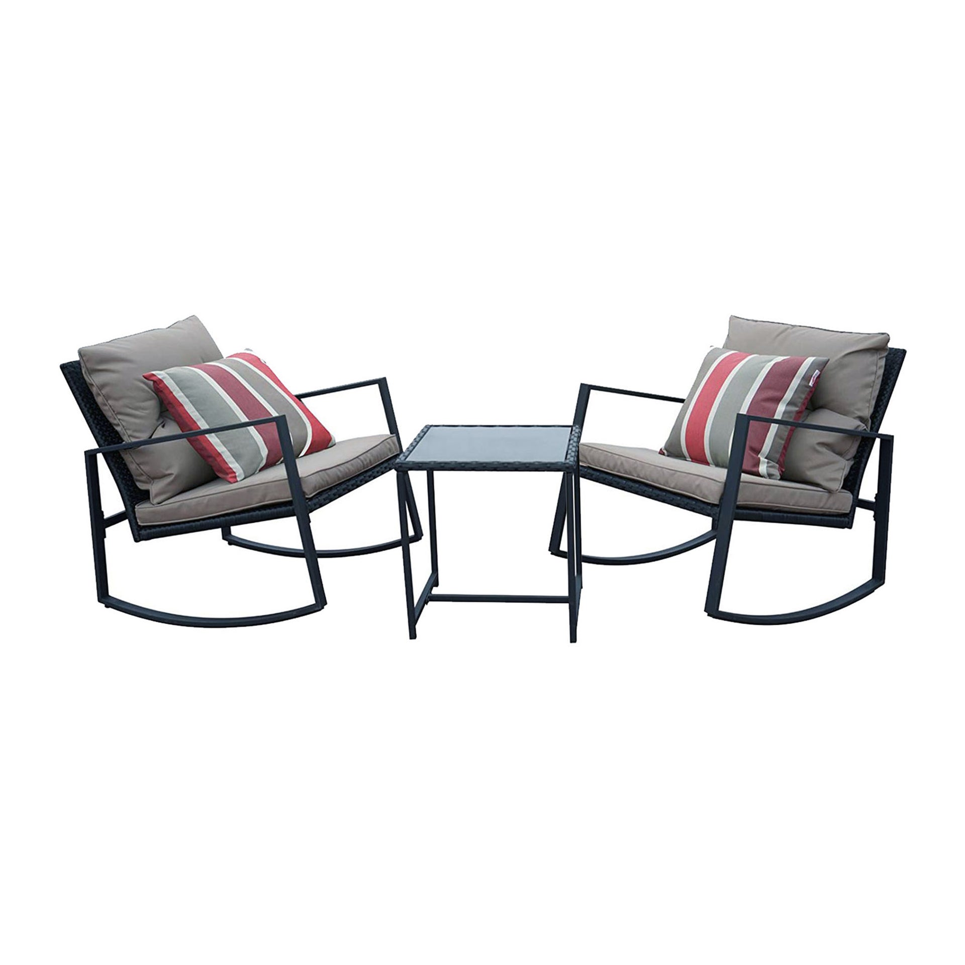 swivel plant hanger lowe's Kozyard Moana Outdoor 3-Piece Rocking Wicker Bistro Set – Kozyard LLC